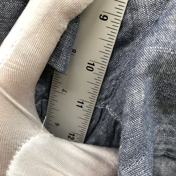 Gap City 3'' Short Womens 16 Linen Cotton Chambray Blue Flat Front - Picture 6 of 10